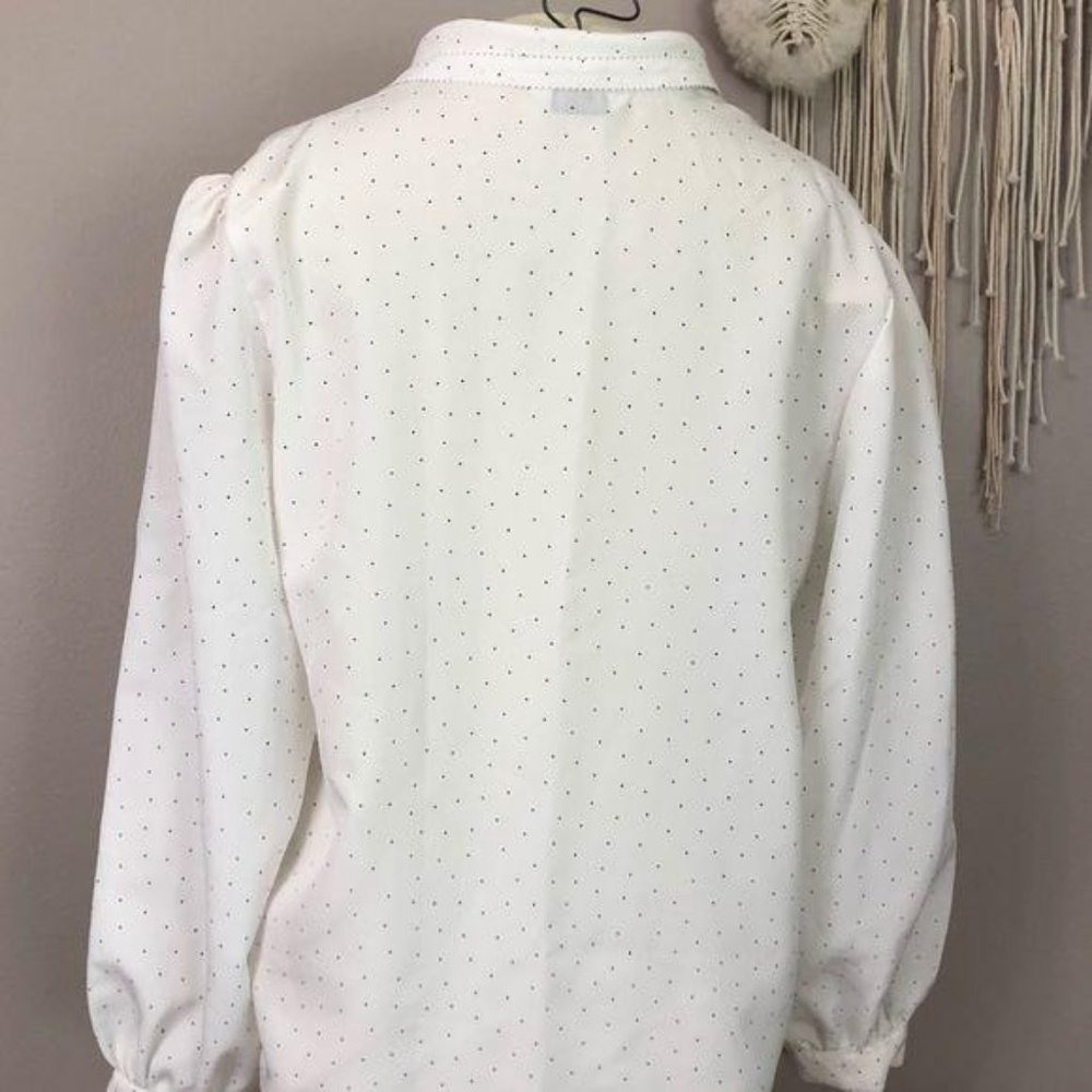 Sam Hua Korean Large polka dot lace collared blouse - Picture 5 of 8